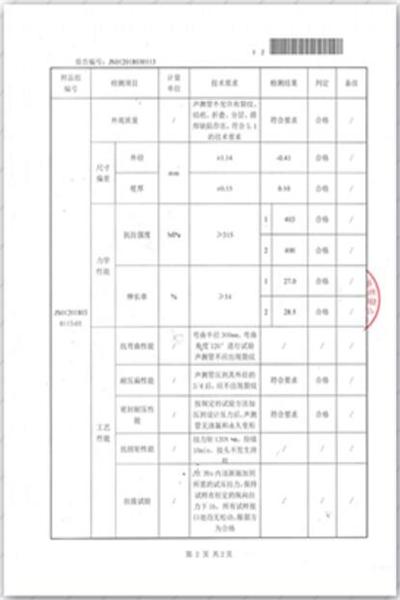 焦作出厂检测报告